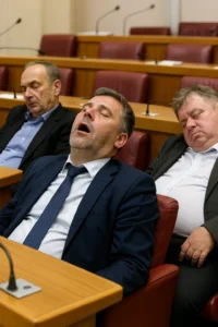 Prikaz sabornice Hrvatskog sabora tijekom rasprave, saborski zastupnici na sjednici.